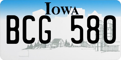 IA license plate BCG580