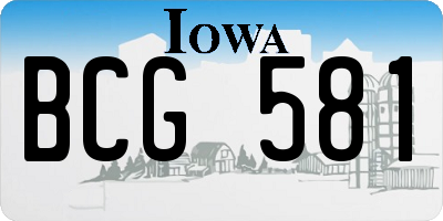 IA license plate BCG581