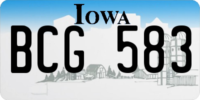 IA license plate BCG583