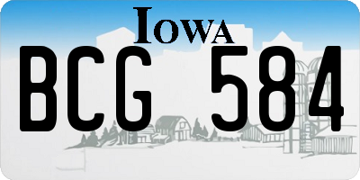 IA license plate BCG584