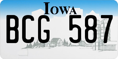 IA license plate BCG587