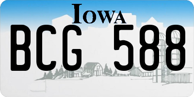 IA license plate BCG588