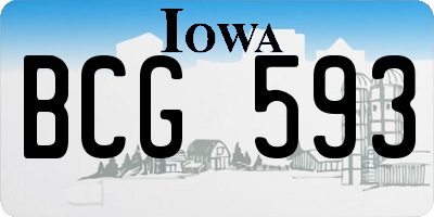 IA license plate BCG593