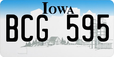 IA license plate BCG595