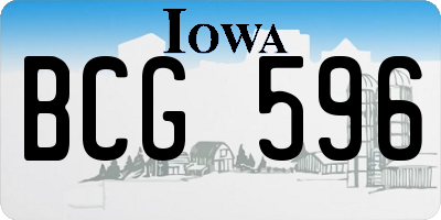 IA license plate BCG596