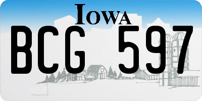 IA license plate BCG597