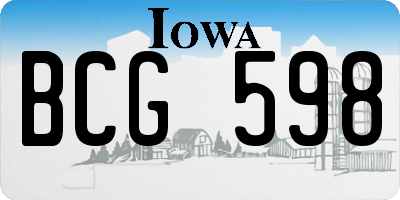 IA license plate BCG598