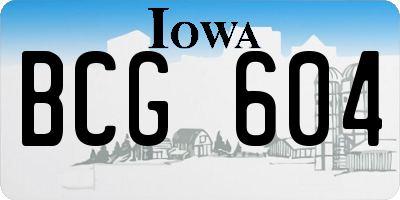 IA license plate BCG604