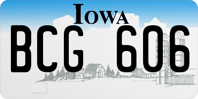 IA license plate BCG606