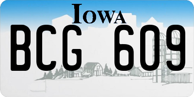 IA license plate BCG609