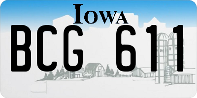 IA license plate BCG611