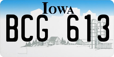 IA license plate BCG613