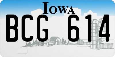 IA license plate BCG614