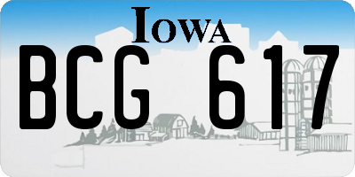 IA license plate BCG617