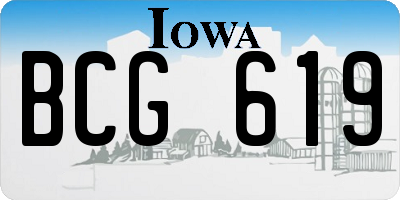 IA license plate BCG619