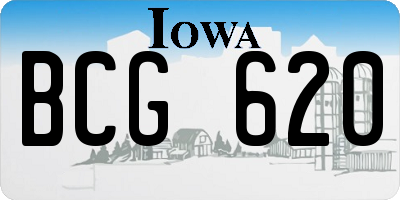 IA license plate BCG620