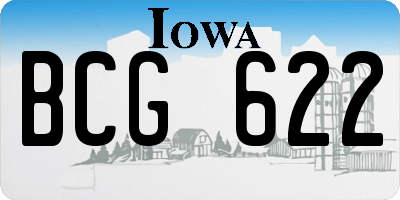 IA license plate BCG622