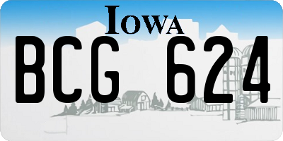 IA license plate BCG624
