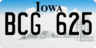 IA license plate BCG625