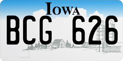IA license plate BCG626