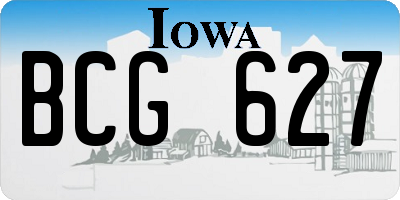 IA license plate BCG627