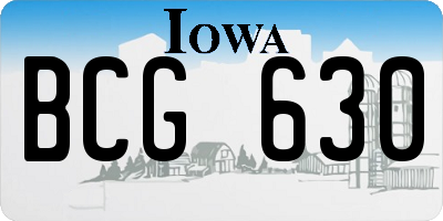 IA license plate BCG630