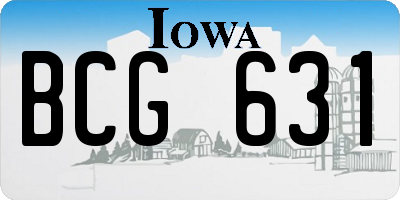 IA license plate BCG631