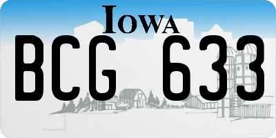 IA license plate BCG633