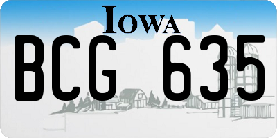 IA license plate BCG635