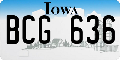 IA license plate BCG636