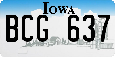IA license plate BCG637