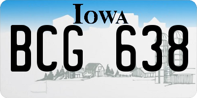 IA license plate BCG638