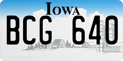 IA license plate BCG640
