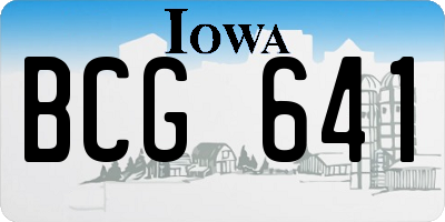 IA license plate BCG641