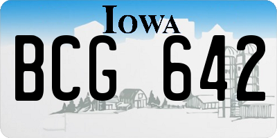 IA license plate BCG642
