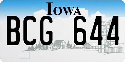 IA license plate BCG644