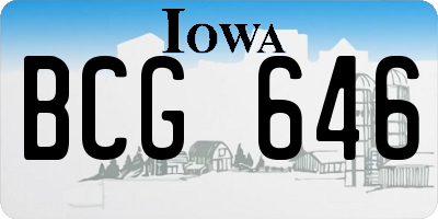 IA license plate BCG646
