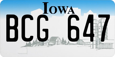 IA license plate BCG647