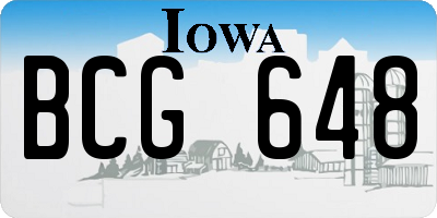 IA license plate BCG648