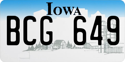 IA license plate BCG649