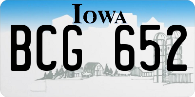 IA license plate BCG652