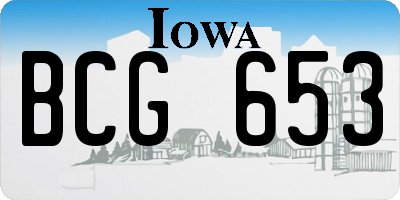 IA license plate BCG653