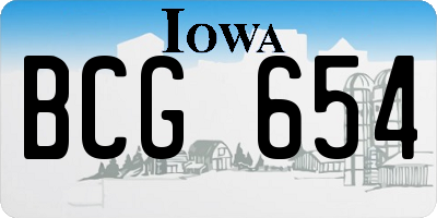 IA license plate BCG654