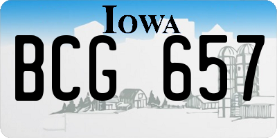 IA license plate BCG657