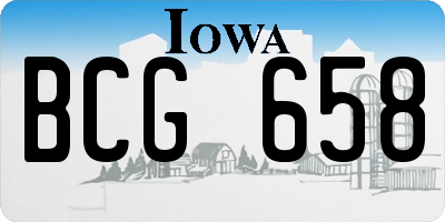 IA license plate BCG658