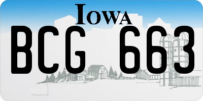 IA license plate BCG663