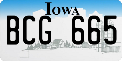IA license plate BCG665