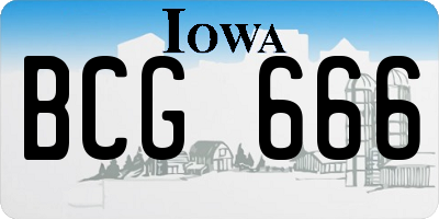 IA license plate BCG666