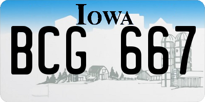IA license plate BCG667