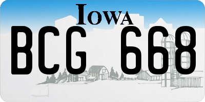 IA license plate BCG668